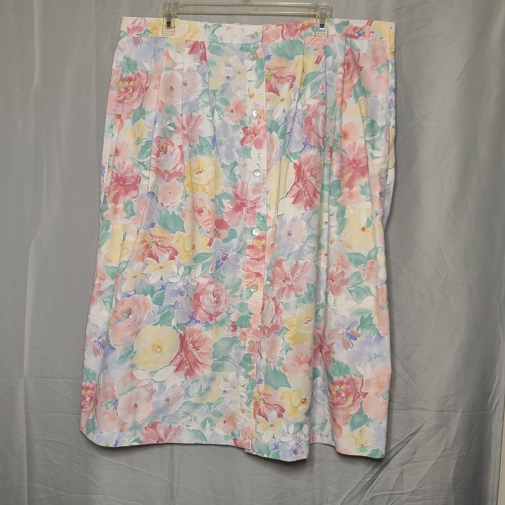 VTG Alfred Dunner Womens Skirt 18w All Over Floral Print Cottagecore Grandma
